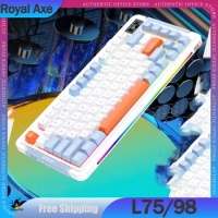 Royal Axe L75/98 Mechanical Keyboard 3 mode Wireless Bluetooth Keyboard Hot Swap RGB Keycaps PBT Custom Esports Gaming Keyboards