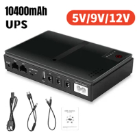 10400mAh Mini Portable UPS Uninterruptible Power Supply Large Capacity Power Supply 5V 9V 12V for WiFi Camera Router Speaker