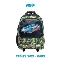 Skoola Tas Anak Trolly Sekolah SD Laki Laki Custome Name 3D - Trolly Finzi Yozi TROLLY YOZI CARS