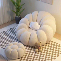 Lazy sofa Couch Lounge Pumpkin chair Living Room Bedroom Bean Bag Cover With Filling