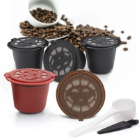 3pcs Refillable Reusable Coffee Capsule Filters for Nespresso Machine Reusable Capsules Cup Coffee Maker Nespresso Accessories