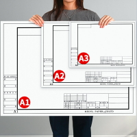 a3繪圖紙帶框工程機械制a0a1紙a2工圖圖紙1號2號3號一號二號建筑設計手繪圖紙畫圖畫紙快題紙大白紙加厚專用