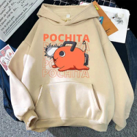 New Anime Hoodies Funny Pochita Graphic Printing Sweatshirt Autumn WinterCasual Long Sleeve Loose Tops