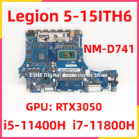 NM-D741 For Lenovo Legion 5-15ITH6 Laptop Motherboard With CPU I5-11400H I7-11800H GPU RTX3050 5B21C81128 5B21C81127 100% Test