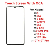Front Glass For Xiaomi Mi 8 Lite SE 9 9T Pro 10T 10 Lite Touch Screen LCD Display Out Panel Cover Repair Replace Parts + OCA