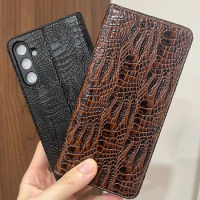 Magnetic Genuine Leather Skin Flip Wallet Book Phone Case Cover On For Samsung Galaxy A14 A15 A24 A25 A34 A35 A54 A55 5G 4G 256