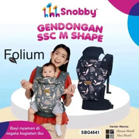 Snobby Folium Series Gendongan SSC M-Shape - Gendongan Bayi Bisa Hadap Depan & Belakang Hitam