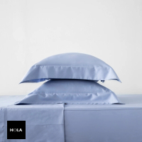 【HOLA】純棉素色床包雙人-藍紫