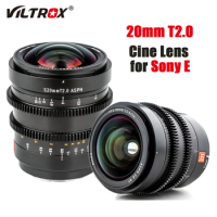 Viltrox 20mm T2.0 ASPH Camera Cine Lens Wide Angle Lens Full-Frame for Camera Sony E mount Lens A9 A7M3 A7RIV A7III A7S A6500