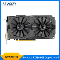 For ASUS RX580 8GB Computer Graphics Card ROG Gaming Independent Graphics Card RX 580 8GB 256Bit GDDR5 100% Tested Fast Ship