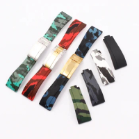Watch accessories for Rolex 20mm camouflage silicone watch band men and women watch band