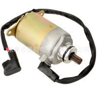 Off-road Scooter Accessories Moped GY6 125cc 150cc Starter Motor 9 Teeth Motor with Cable