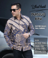 Ukail Kemeja Batik Pria Lengan Panjang Premium Bahan Katun Motif Prasojo Hijau Motif Terbaru