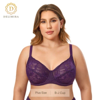 DOBREVA Women's Lace Sexy Bra See Through Sheer Unlined Plus Size Full  Coverage Underwire Bras - AliExpress