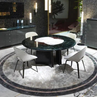 Italian visionnaire Italian light luxury villa luxury house marble dining table large flat round dining table