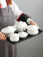 陶瓷月子餐具套裝碗盤 產婦產后帶蓋保溫月子餐 一人份連爐湯盅碗