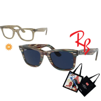 【RayBan 雷朋】亞洲版 Wayfarer徒步旅行者 鏡框變色太陽眼鏡 RB2140F 1387GG 全視線變色鏡片 公司貨