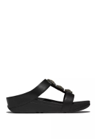 FitFlop FitFlop FINO Crystal-Jewel H-Bar Slides - Black (E1L-001)