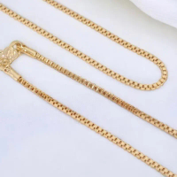 ￼Yaxiya Kalung Anak Lapis Emas Rantai Italy Kaca Perhiasan Imitasi 18K 426