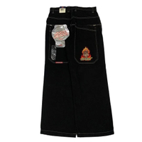 กางเกงยีนส์ขากว้างอีคอมเมิร์ซ jnco สไตล์อเมริกันสตรีทฮิปฮอปบุคลิกภาพฮาราจูกุ y2k กางเกงลำลองทรงตรง