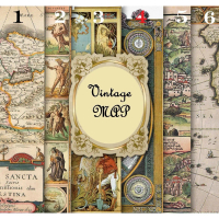 Kertas Scrapbook - Vintage Map Design
