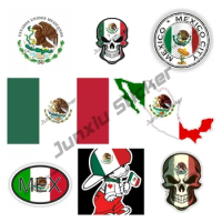 Creative Mexico Flag Decal Mexico Flag Car Stripe Moto Racing Flag Sticker Skateboard Decal Bike Moto Tuning Mexico PVC Stickers