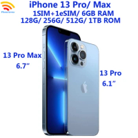 95% New Original Apple iPhone 13 Pro Max 6.7"/ iPhone 13 Pro 6.1" 5G 128G/256G/512G/1TB ROM Genuine OLED 12MP Face ID Unlocked