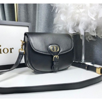 法國專櫃正品 DIOR BOBBY中號 黑色 牛皮 馬鞍包 女生斜挎包 單肩包M9319UMOL_M900