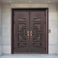 House yard entrance aluminum double bifold door