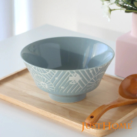 【Just Home】日本製花語鳥陶瓷7吋麵碗(碗 麵碗 拉麵碗 湯碗)
