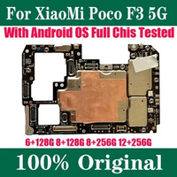 128GB 256GB Good Work Unlocked Mainboard For XiaoMi POCO F3 5G Motherboard With Chips Circuits Flex Cable Electronic