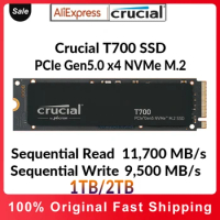 Crucial T700 1TB 2TB PCIe 5.0 NVMe M.2 SSD 11700MBs Solid State Drive for PlayStation 5 Dell Lenovo Asus HP Laptop &amp; Desktop PS5