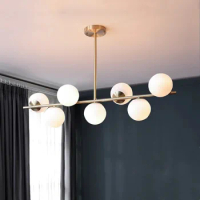Nordic Magic Bean Glass Chandelier Modern Minimalist Living Dining Room Kitchen Pendant Lights Creative Designer Molecular Lamp