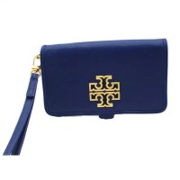 【TORY BURCH】雙T-LOGO皮革中夾