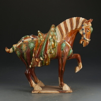 唐三彩戰馬古董古玩收藏真品出土瓷器擺件老物件老貨陶瓷