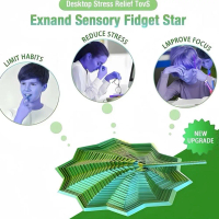 Bintang sensori fidget bercorak 3D yang boleh diperluas, baharu untuk melegakan tekanan; pusaran gel