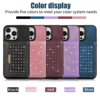 Bling Glitter Leather Phone Case For iPhone 14 13 12 Mini 11 Pro XS Max XR 7 8 6S Plus Wallet Card Holder Cover 100Pcs/Lot