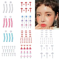 Beads Crystal Diamond Festival Makeup Stickers Rhinestone Stickers Jewels Stickers Face Gel Decal DIY Nail Art Decorations