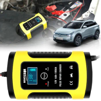Car Battery Charger 12 24V 8A Touch Screen Pulse Repair Lcd Battery Charger for Motorcycle Lead Acid Battery Agm Gel Wet
