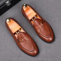 High Quality Monk Strap Leather Shoes For Men British Style Loafers Men Shoes Casual Flats Mens Driving Shoes