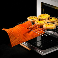硅膠廚房防燙隔熱烤箱專用手套微波爐烘焙手套加厚耐高溫防熱家用 米家家居