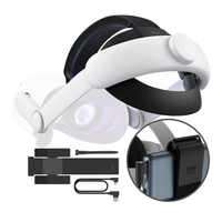 [@美國直購] KIWI design 包覆型頭戴+電源綁帶3件組 適 Meta Oculus Quest 2 配件 16mm加厚高彈海綿 超越 菁英 Elite 頭帶 含A轉C充電線