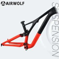 Airwolf T1100 Full Suspension Carbon Mountain Bike Frame Travel Boost 142*12MM 29ER MTB XC Trail Frame Max Tire 3.0