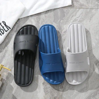 Summer Women Indoor Home Slippers Soft Comfortable Mens Non-slip Flip Flops Bath Slippers Couple Family Flat Sandals Hotel Shoes