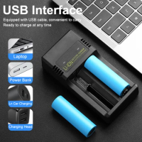 18650 Battery Charger 2 Slots Universal USB Smart Charger For 18650 18350 26650 16340 Rechargeable Lithium 18650 Battery Charger