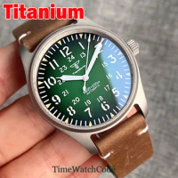 Tandorio Titanium Automatic Aviator Watch for Men 39mm Lightweight 20BAR Waterproof NH35A PT5000 Sapphire Crystal Anti-allergy
