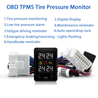 เครื่องวัดความดันลมยางแบบดิจิตอล OBD TPMS Monitor Alarm System สำหรับ Toyota Corolla 2014 Camry Prad