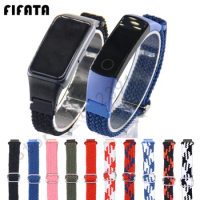 Nylon Watch band For Huawei honor band 7 6 strap Smartwatch Braided Elastic Wristband For Honor band 5 4 weave bracelet correa