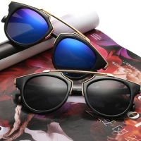 Young Trend Party Black Round Sun Glasses Polarized Mirror Sunglasses Custom Made Myopia Minus Prescription Lens -1 to -6