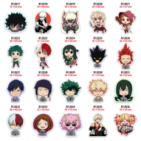 10pcs New Designs My hero academia Planar Resin Cartoon Character Acrylic Charms Cabochon Printed for Keychain